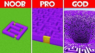 Minecraft Battle: PORTAL MAZE HOUSE BUILD CHALLENGE - NOOB vs PRO vs HACKER vs GOD in Minecraft!