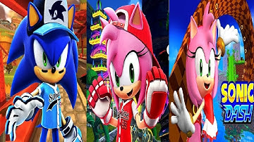 SONIC DASH AMY VS All Star Amy New Character VS SLUGGER SONIC Gameplay HD