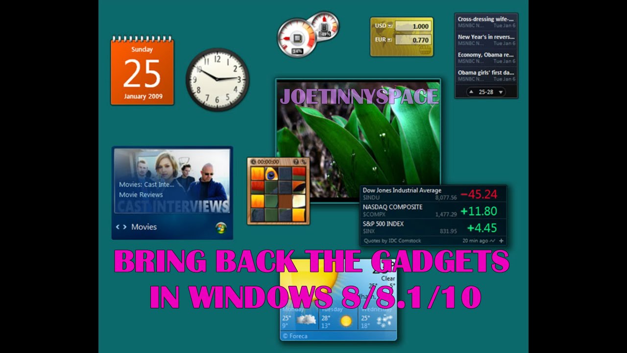 How to Enable Gadgets in windows 10 and 8.1/8 (JUST LIKE OLD TIMES