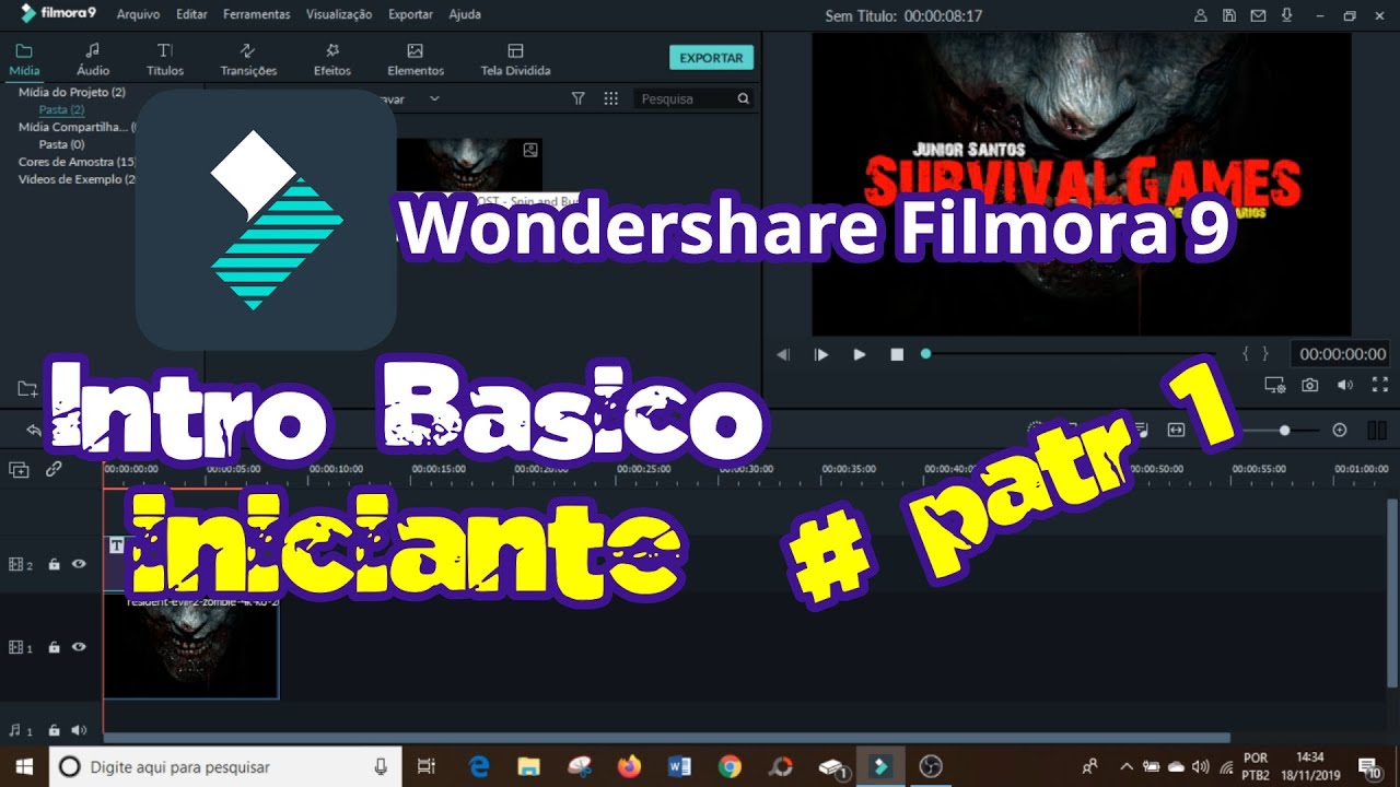 Tutorial Como Criar Intro Básico pra Iniciante no Wondershare Filmora 9 ...