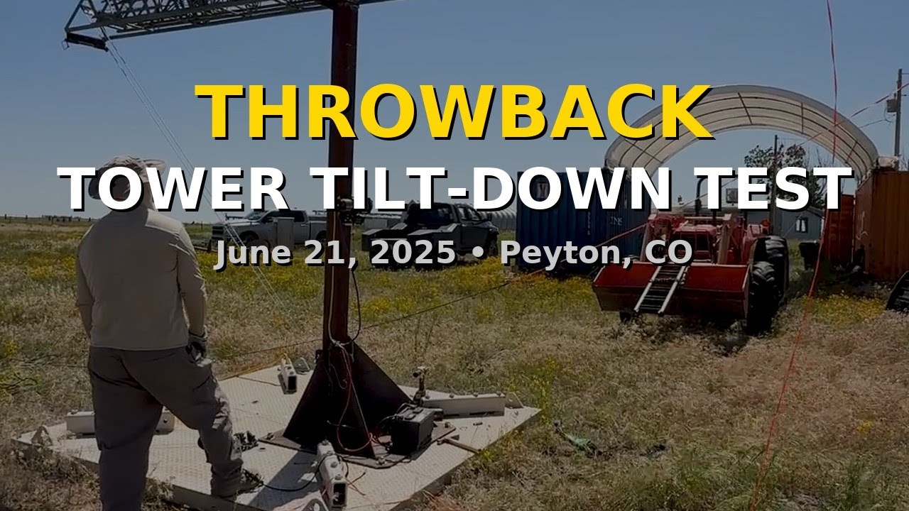 Throwback | June 21, 2025 — System 1 Ham Radio Repeater Tower’s First Tilt-Down Test (Peyton, CO)