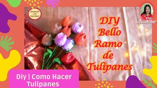 Diy | ¡Cómo Hacer  TULIPANES! 🌷 | Con Tela y Relleno | Decoración para el Hogar | @Leosimar Diy