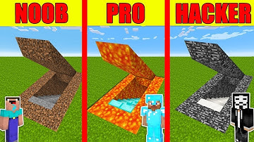 NOOB vs PRO vs HACKER SECRET BASE CHALLENGE in minecraft ANIMATION MINECRAFT