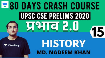 प्रभाव 2.0 - 80 Days Crash Course for UPSC CSE Prelims 2020 (Hindi) | History - 15 | Nadeem Khan