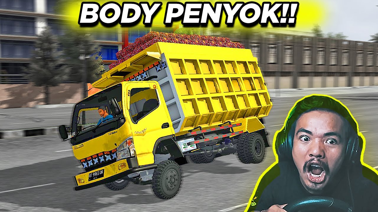 🚛🔥MUATAN TERLALU BERAT! TRUK KALIMANTAN SAMPE MIRING & PENYOK – SOPIR PANIK!! BUSSID