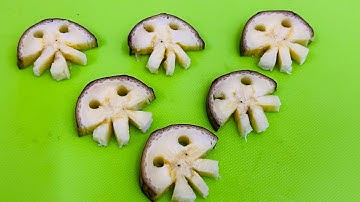 🍌HOW TO MAKE BANANA JELLYFISH DESIGN #fruit #art #satisfying 