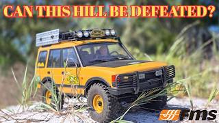 FMS FCX10 Land Rover With Hobbywing Fusion Power At The Beach Can It Take A Huge Hill? screenshot 2