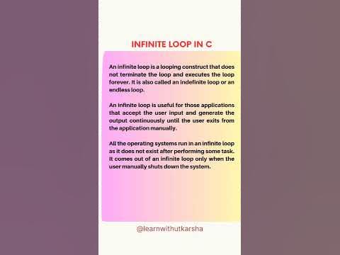 infinite loop In c | #youtubeshorts #shortsvideo #shortsvideoviral ...