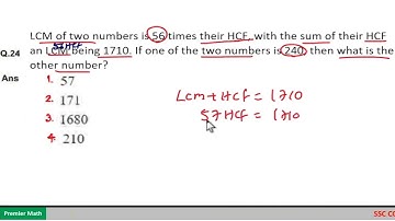 LCM of two numbers is 56 times their HCF, with the sum of their HCF an LCM being 1710. If one of the