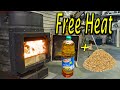 Free heat from sawdust  vegetable oil  no tools needed