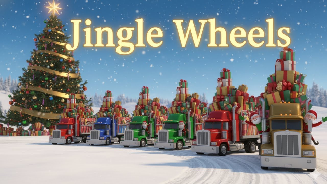 🎄 Jingle Wheels Go Round and Round | Christmas Truck Song for Kids | Santa’s Truck Parade Adventure