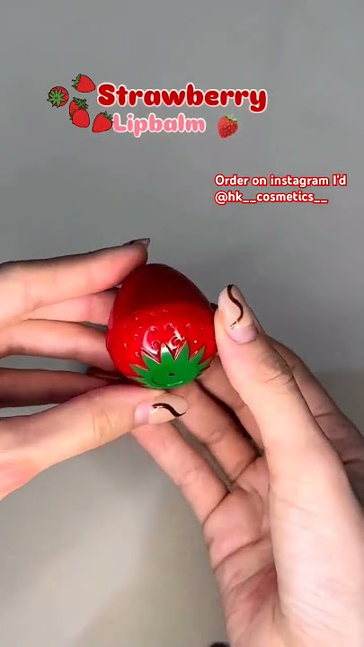 Strawberry Lipbalm 🍓 ASMR #korean #asmrsounds #asmrfood #makeup #kawaii #trending