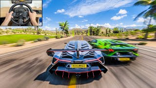 Lamborghini Veneno - Goliath Race - Forza Horizon 5 | Steering Wheel Gameplay