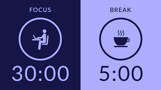 30/5 Pomodoro Timer with Brown Noise 🎧 2-Hour Study with Me for Deep Focus & ADHD ✨