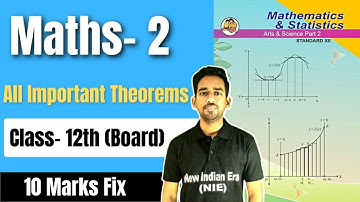 All Important Theorem of maths 2 class 12 HSC BOARD || 10 marks Fixed || New indian era
