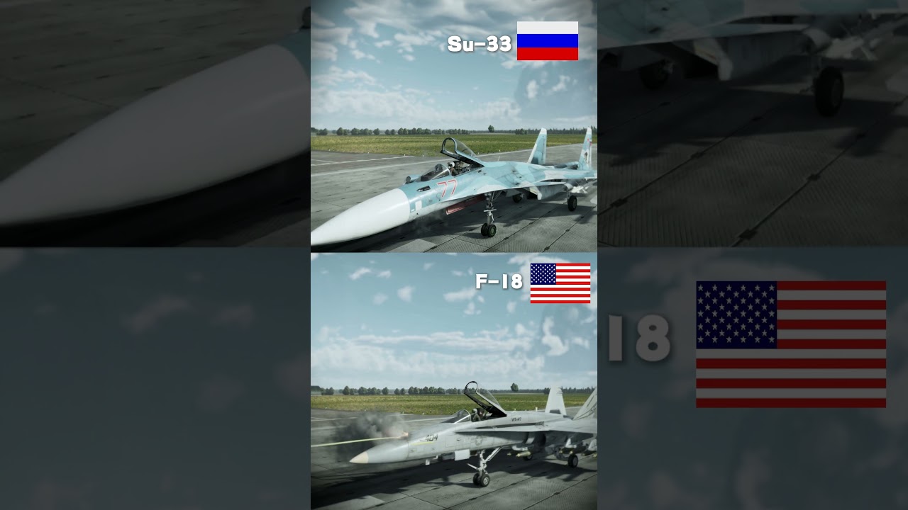 Russian Su-33 vs. US F-18C  Fighter Jet Cannon Recoil Comparison 