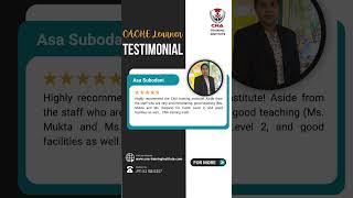 CNA Training Institute  | a glowing 5 out of 5 review  a distinguished CACHE Level 2 learner!