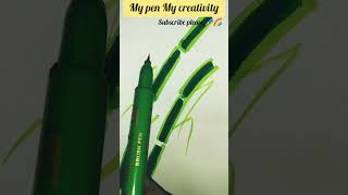Bamboo stick art with brush pen ❤🌈satisfying art ,The creative writing skills#shorts#viralvideo