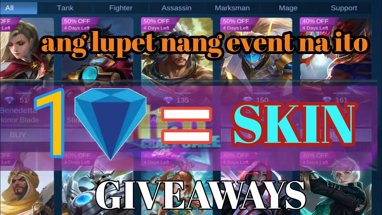 11.11 CRAZY SALE | ONE DIAMOND FOR SKIN SHOPPING IN MOBILE LEGEND