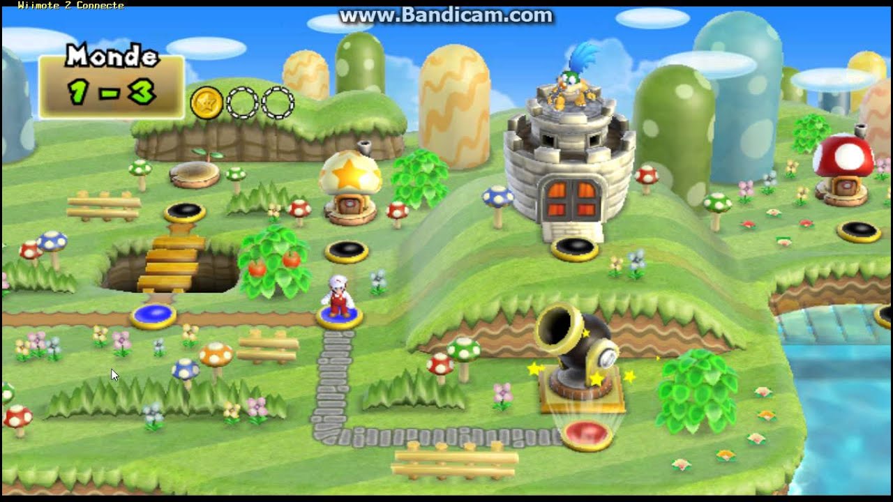 New Super Mario Bros WII Comment Débloquer Le Cannon Du Monde1? YouTube