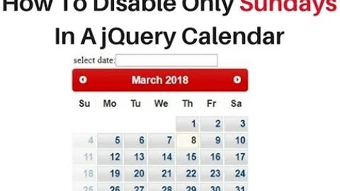 how to disable sunday using jquery (3.3.1) datepicker