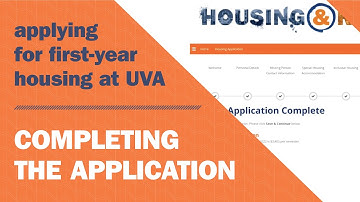 UVA First-Year Housing Application: Completing the Housing Application