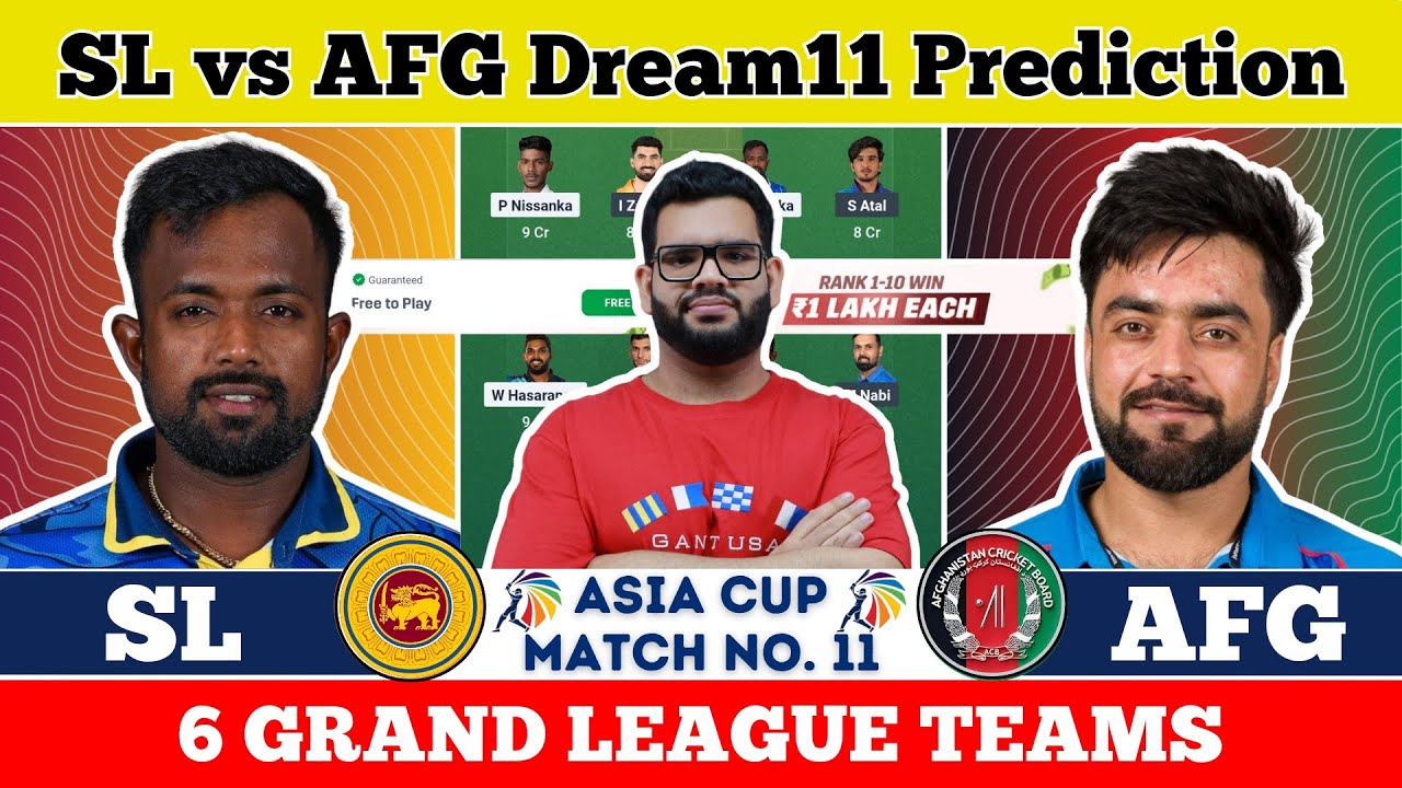 SL vs AFG Dream11 Prediction|SL vs AFG Dream11 Team|SL vs AFG Asia Cup|