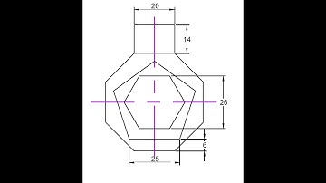 autocad drawing 16, polygon, hexagon, octagon, pentagon drawing