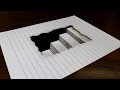 How to Draw 3D Steps in Line Paper - Easy Trick Art for Kids