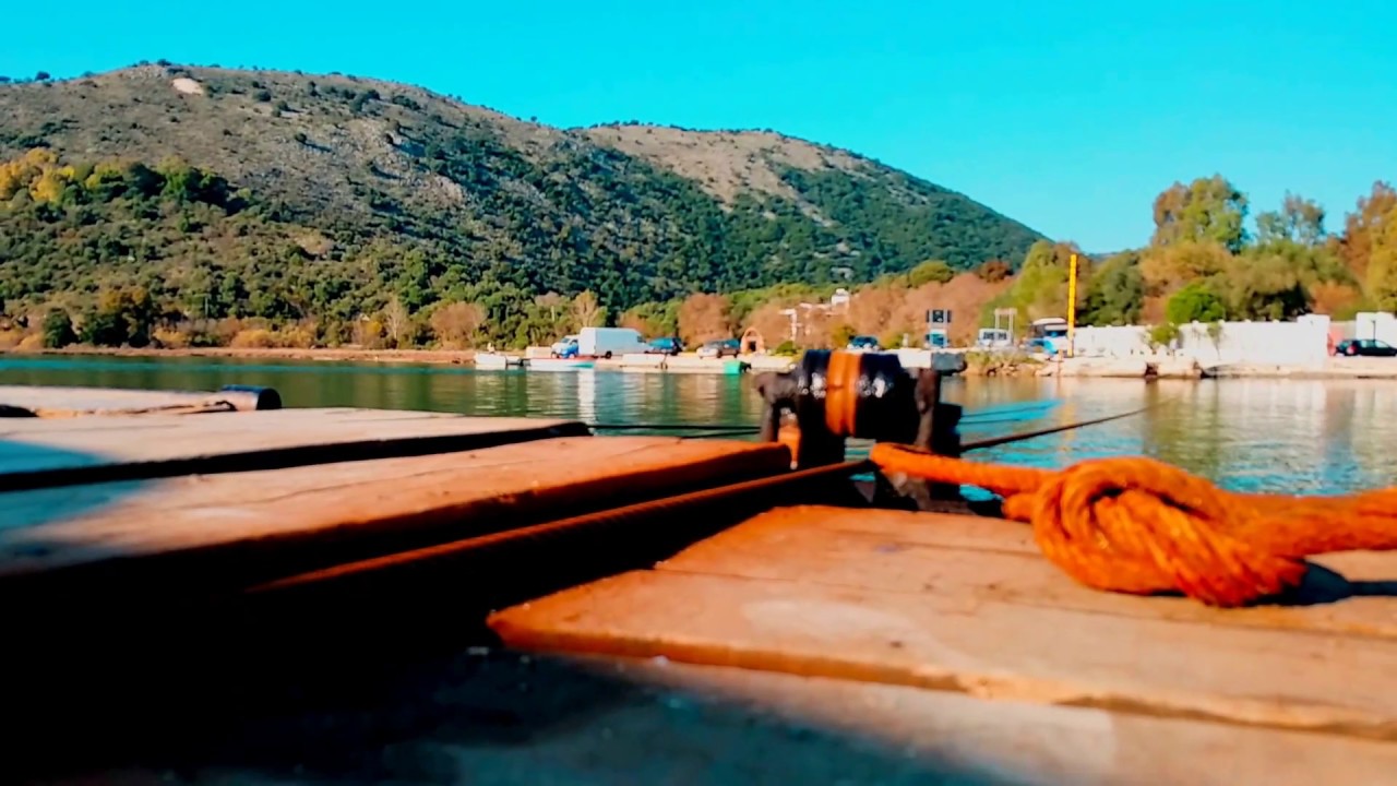 Lundra e Butrintit. Cable ferry, Southern Albania