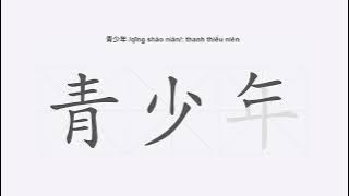 Cách viết chữ 青少年 /qīng shào nián/ thanh thiếu niên trong tiếng Trung