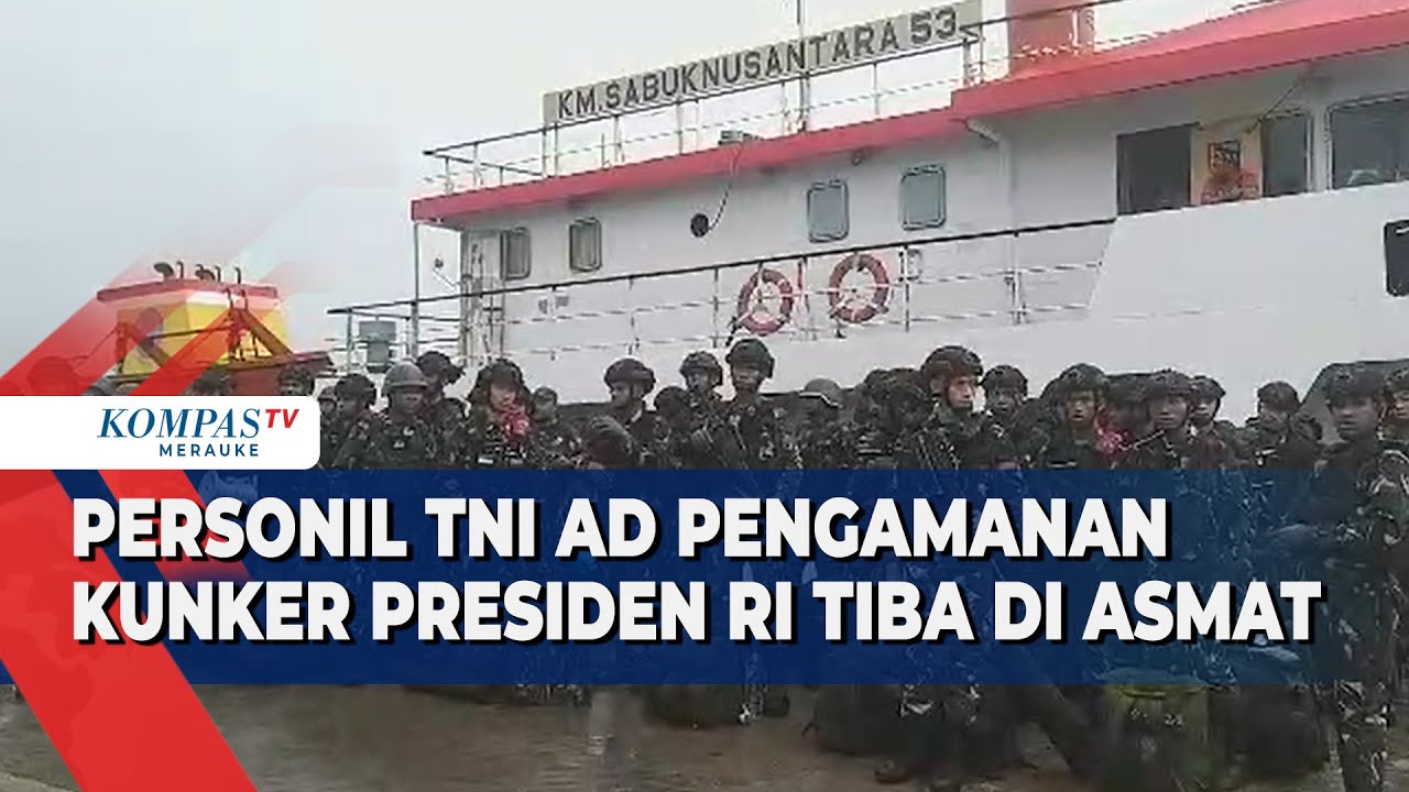 Personil TNI AD Pengamanan Kunker Presiden RI tiba di Asmat - YouTube