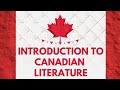 Canadian literature introduction