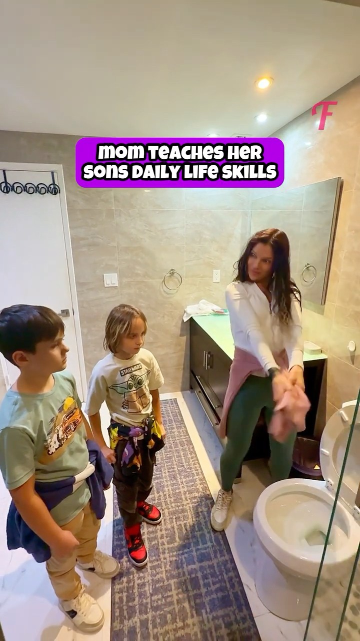 Mom Teaches Her Sons Daily Life Skills They’ll Use For Life #shorts
