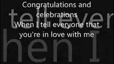 Congratulations by Cliff Richard lyrics