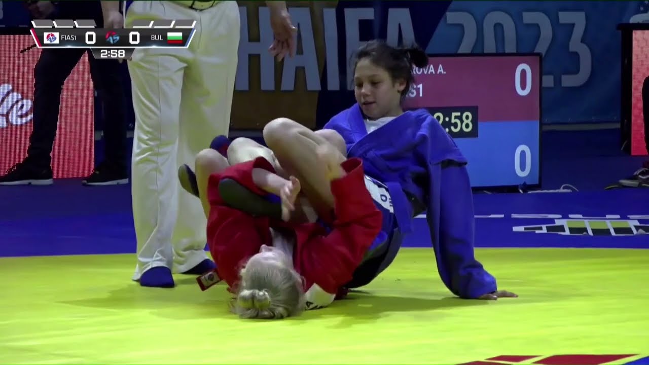 MELKOZEROVA Alina vs  KIRILOVA Mihaela. Youth female 47 kg. European SAMBO Championships 2023