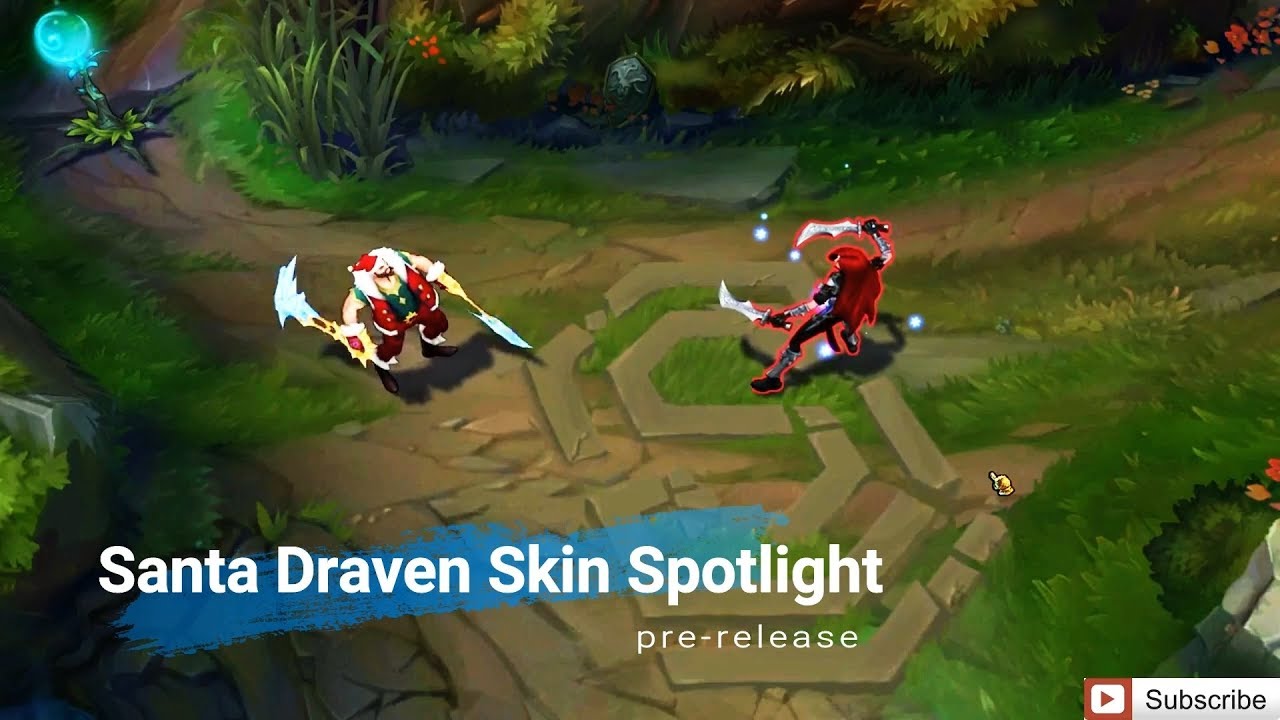 Santa Draven New Skin Spotlight League Of Legends Pre Release 18 Youtube