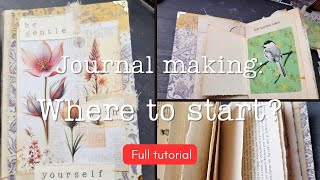 Soft grungy vintage journal with @MaremiSmallArt Botanica book