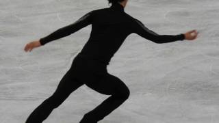 4CC(2017)　Yuzuru Hanyu 公式練習　シットスピン