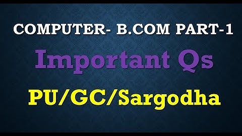 Computer Application in Business (B.Com-part-1)|Computer b com important question Punjab University