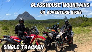 Glasshouse Mountains on Adventure Bikes