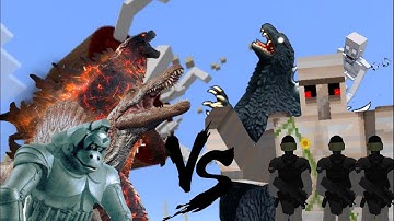 GODZILLA IN HELL vs SANDWORM, MECHA KONG vs SCP-096-JS and more! MCPE Mob Battles!