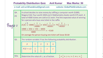 Probability Distribution Quiz