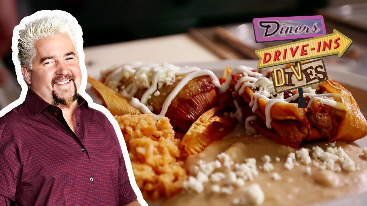 Guy Fieri Eats Pork Tamales | Diners, Drive-Ins and Dives | Food Network