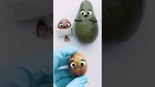 Avocado Fruit Surgery💩🤮 - THE BABY POOPED (NATURAL BORN) #shorts #foodsurgery #fruitsurgery #cute