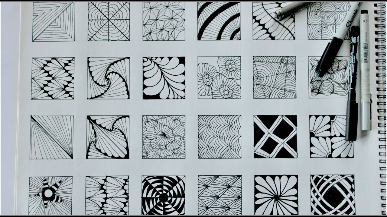 24 zentangle patterns