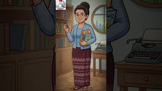 သူမ ဘယ်သူလဲဆိုတာ သိကြလားရှင့်🤔🤔🤔 #grade9 #မြန်မာစာ #myanmareducation #cartoon #writer