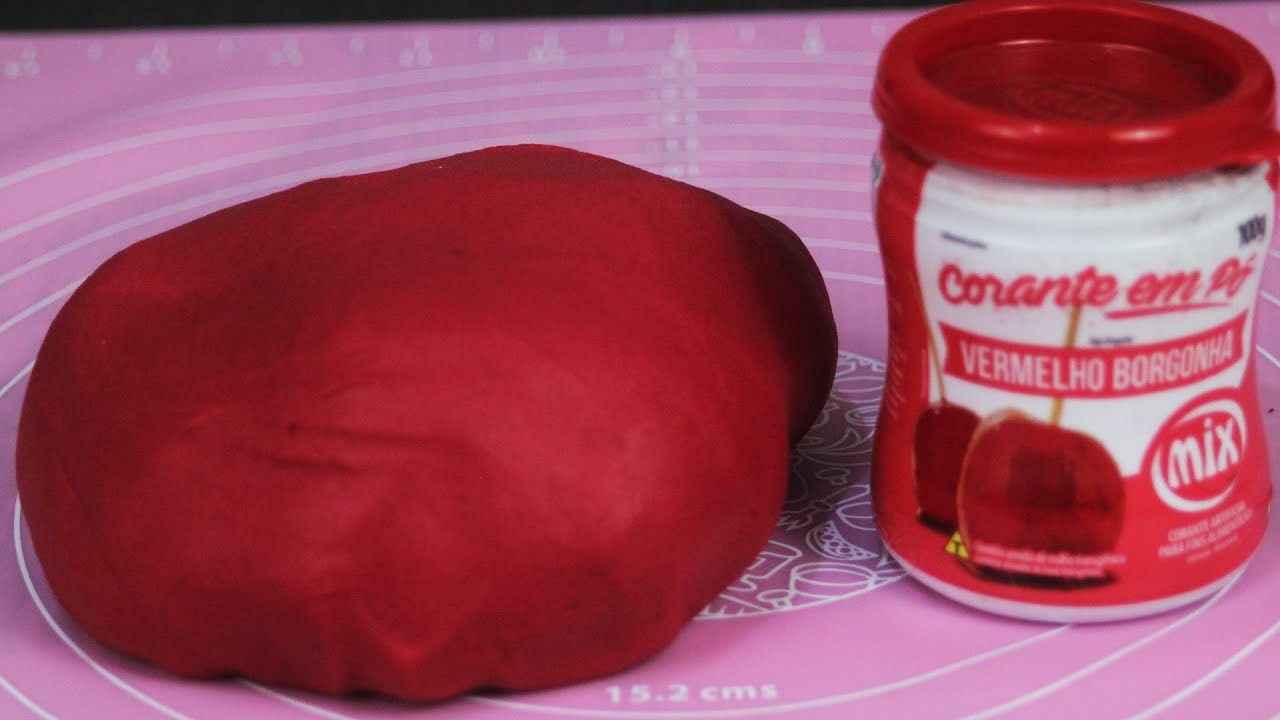 CORANTE EM PÓ VERMELHO BORGONHA  MIX  TINGI  PASTA AMERICANA  GLACÊ MÁRMORE E CHANTILLY