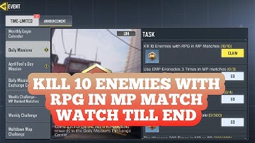 Kill 10 Enemies With RPG In Mp Match | Call Of Duty Mobile Codm