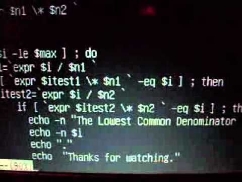 Linux Shell Script displaying Lowest Common Denominator.